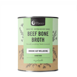 Nutra Organics-Beef Bone Broth Immune Gut Wellbeing Garden Herb Flavour 125g