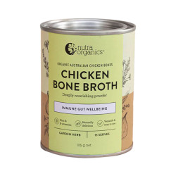 Nutra Organics-Chicken Bone Broth Immune Gut Wellbeing Garden Herb Flavour 125g