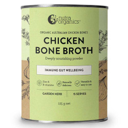 Nutra Organics-Chicken Bone Broth Immune Gut Wellbeing Garden Herb Flavour 125g