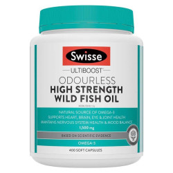 Swisse-Odourless High Strength Wild Fish Oil Ultiboost 1500mg 400 Capsules
