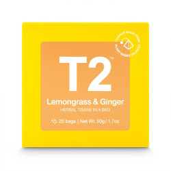 T2 Tea-Lemongrass and Ginger Tea Bag Cube 25 Pack