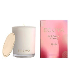 Ecoya-Red Berries & Peony At Dusk Soy Wax Fragranced Candle 400g (Christmas 2021)