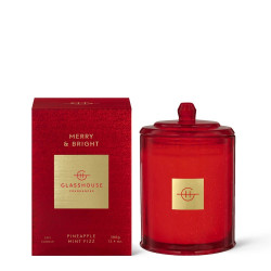 Glasshouse Fragrances-Merry & Bright Triple Scented Soy Candle 380g (Christmas 2021)