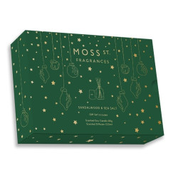 Moss St. Fragrances-Sandalwood & Sea Salt Mini Candle & Diffuser Gift Set (Limited Edition)