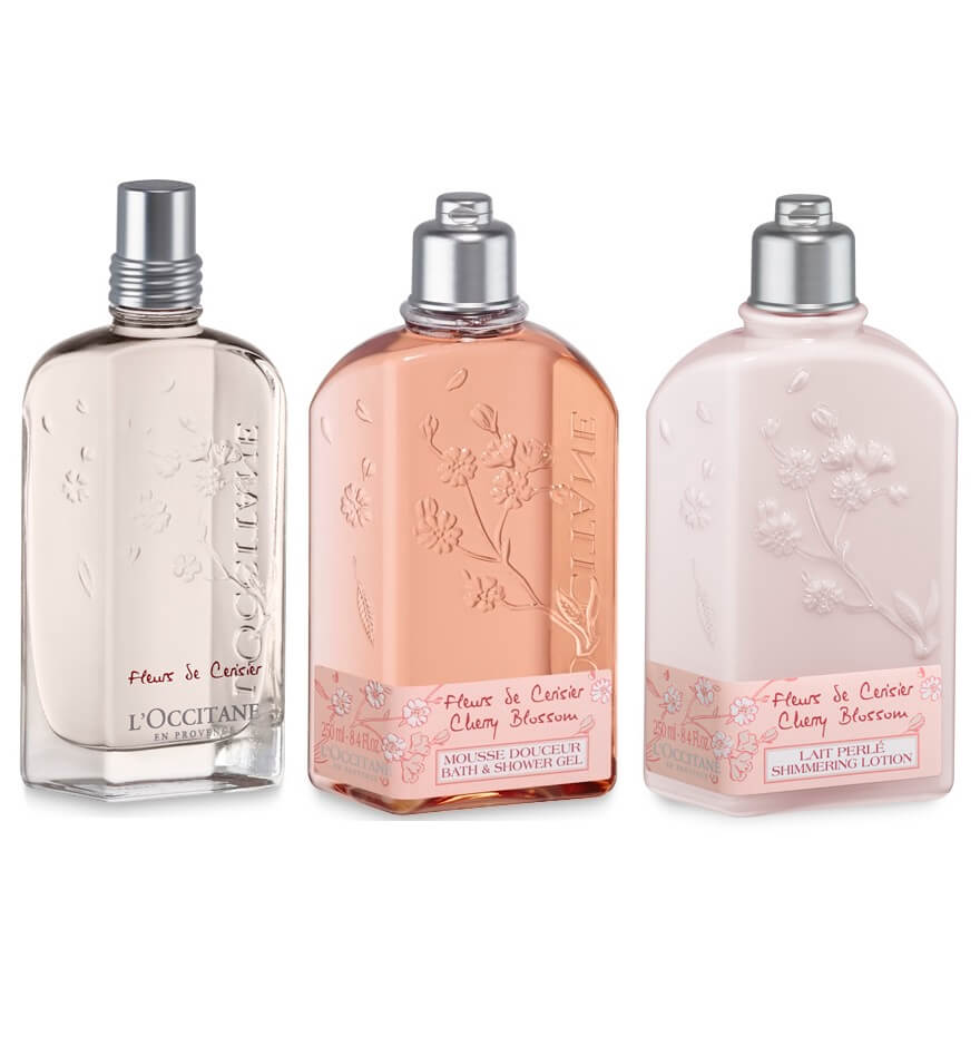 L'Occitane Cherry Blossom Bath Shower Gel + Lotion + Perfume Set I Natonic